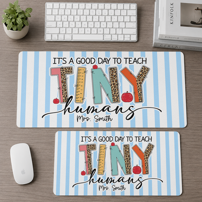 Teacher Desk Mat Teach Tiny Humans - Personalized Leather Desk Mat