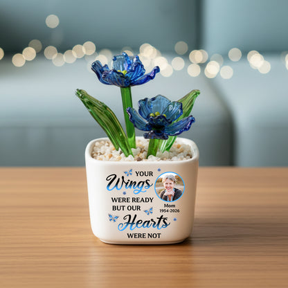 Miss You So Much Memorial - Personalized Custom Glass Everlasting Flowers