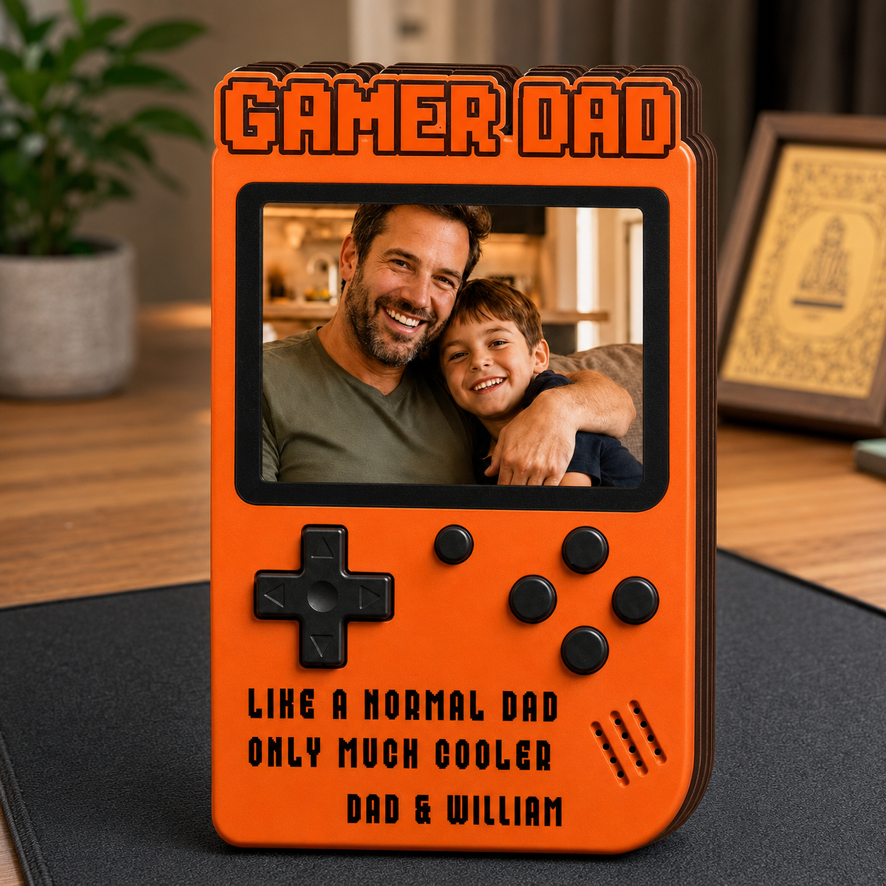 Gammer Dad - Personalized Memorial Wooden Sitom Angn - Cusgel Figure Block, Sympathy Gift