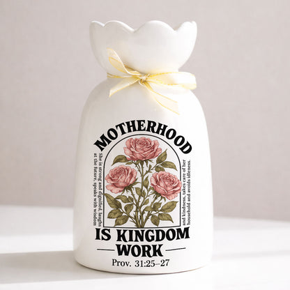 Motherhood - Personalized Custom Ribbon Tie Flower Vase