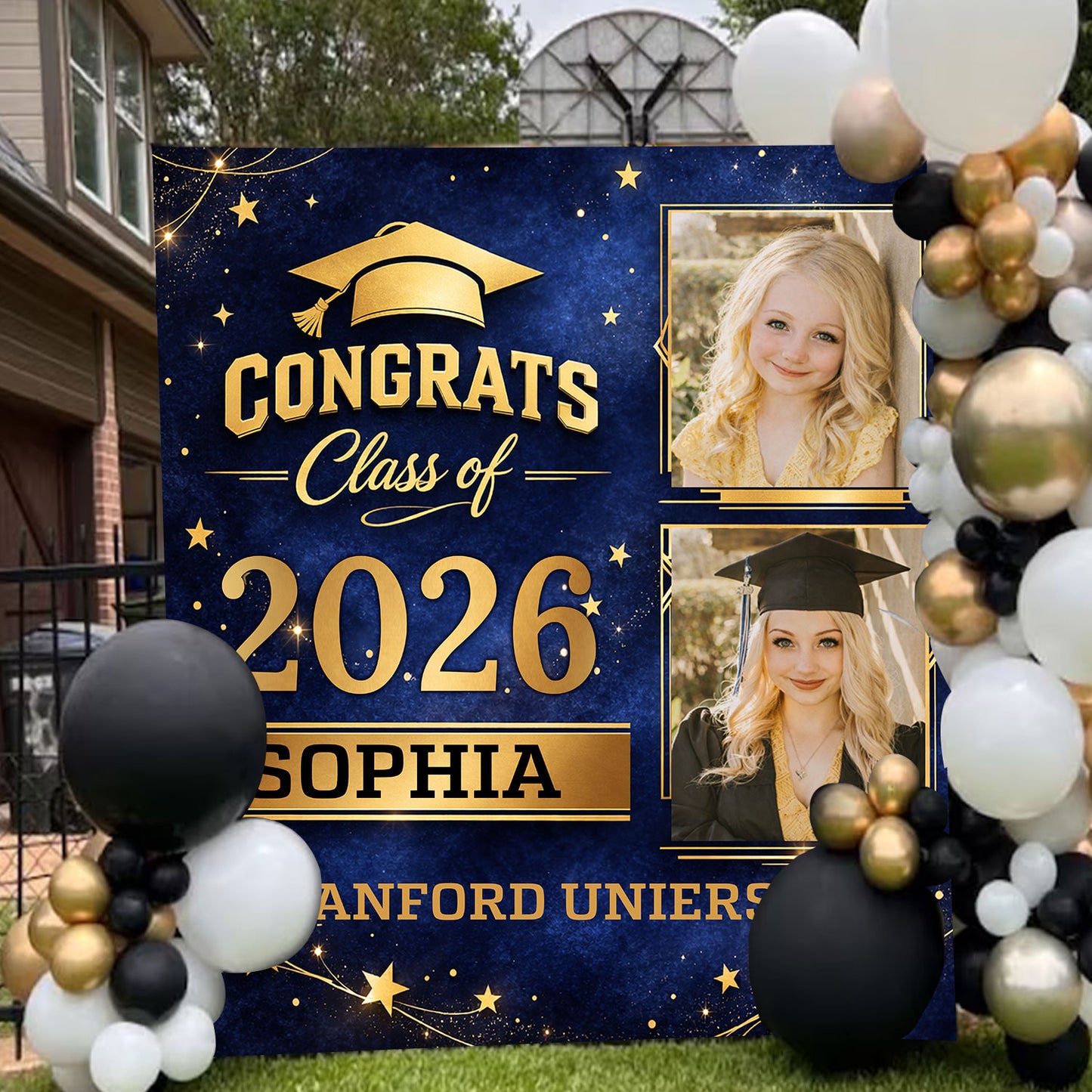 Class of 2026 Custom Graduation Party Backdrop - Personalized Congrats Graduation Backdrop