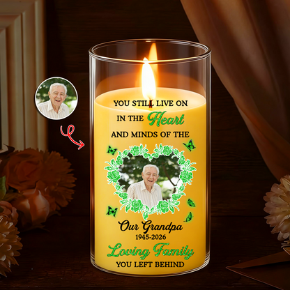 In Loving Memories Custom Memorial Candle - Personalized Flameless LED Candle