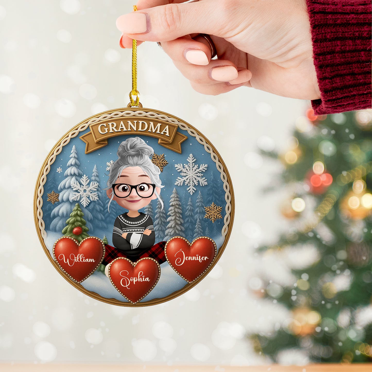 Santa Grandma Christmas 2025 - Personalized Acrylic Ornament