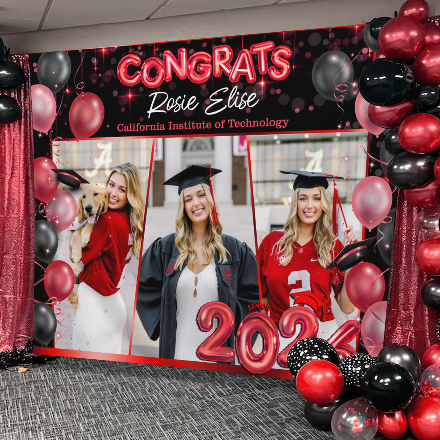 Class Of 2026 Bubble Graduation Decor - Personalized Congrats Graduation Backdrop