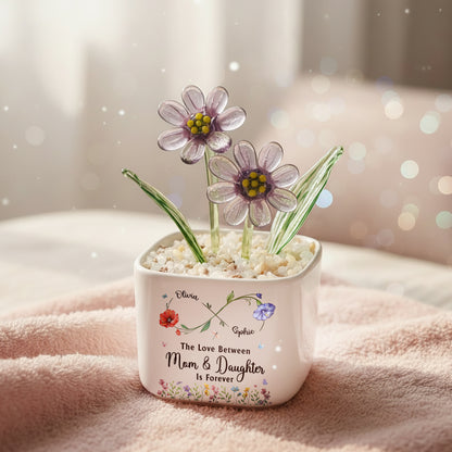 Mom Forever Be My Friend - Personalized Custom Glass Everlasting Flowers