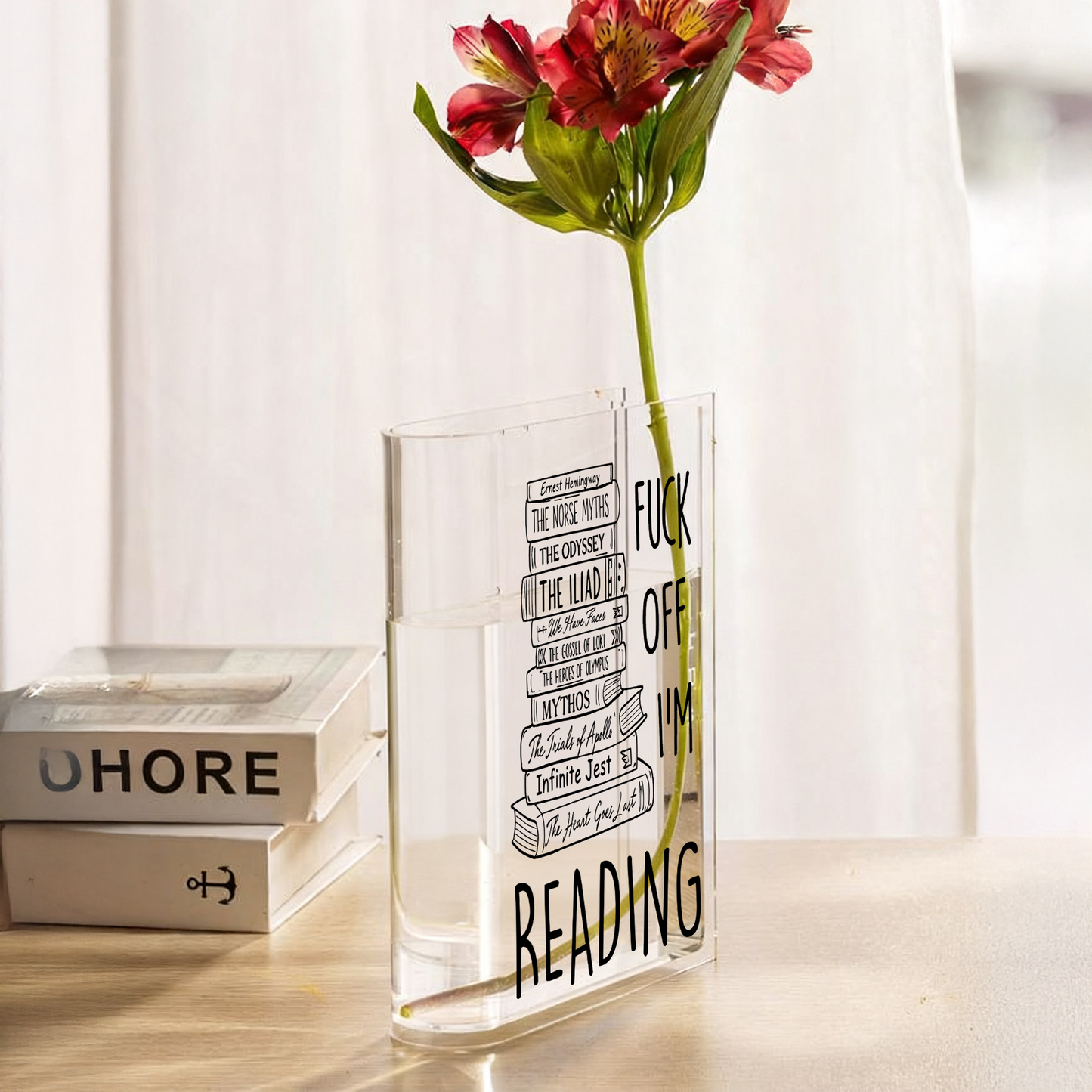 I'm Reading Funnny Custom Book Name - Personalized Acrylic Book Vase
