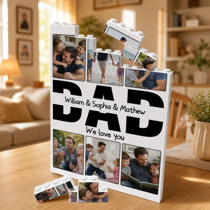 Dad We Love You Custom Photo Building Blocks for Dad - Father's Day Gifts