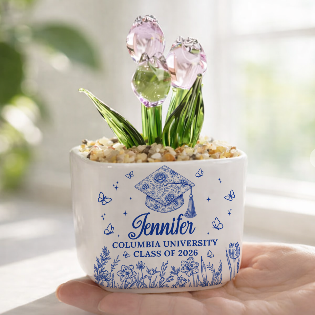 Congrats Graduation - Personalized Custom Glass Everlasting Tulips