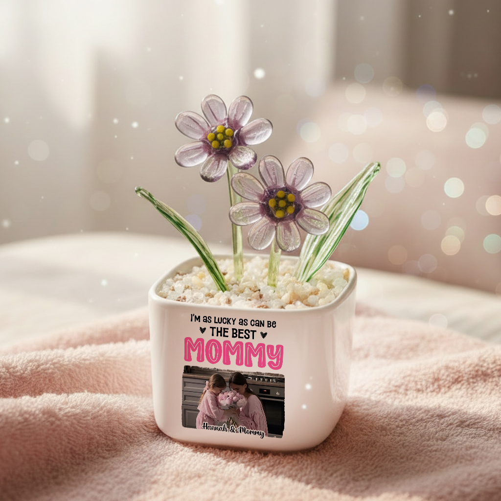 I Am Lucky - Personalized Custom Glass Everlasting Flowers