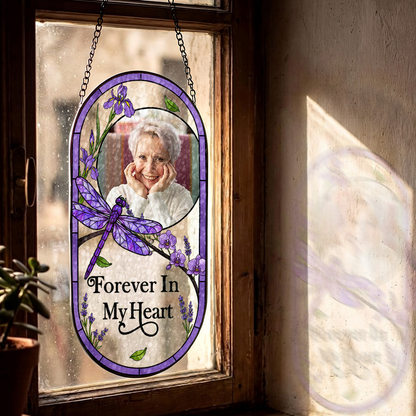 I'm Always With You Memorial - Personalized Oval Stained Glass Suncatcher