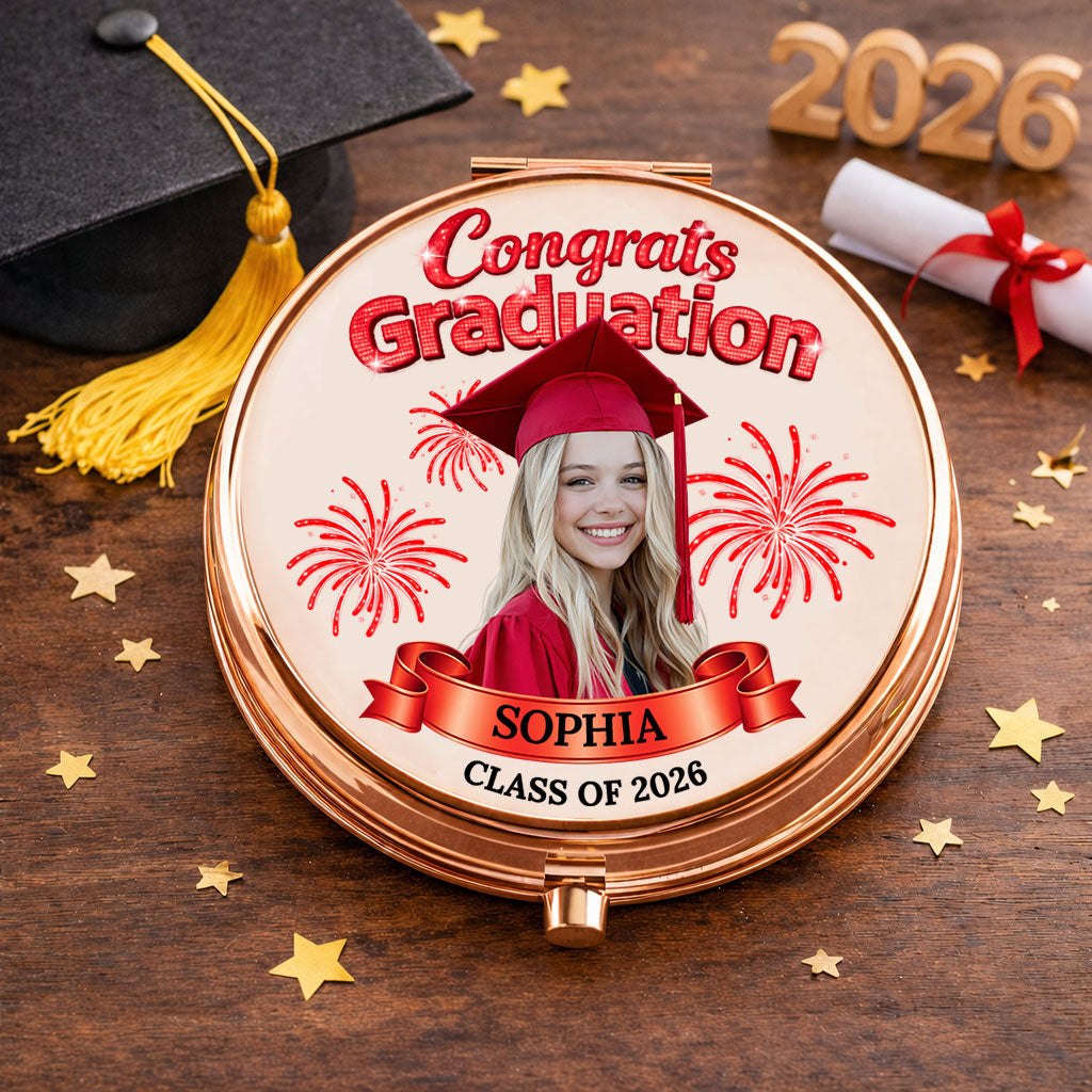 Congrats Graduation - Personalized Custom 3D Effect Compact Mirror