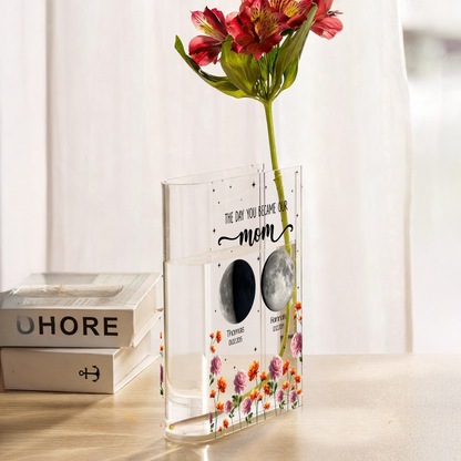 The Day You Became Our Mom - Personalized Acrylic Book Vase