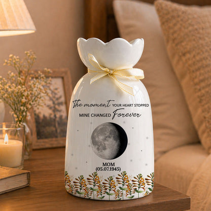 The Moment Your Heart Stopped - Personalized Custom Ribbon Tie Flower Vase