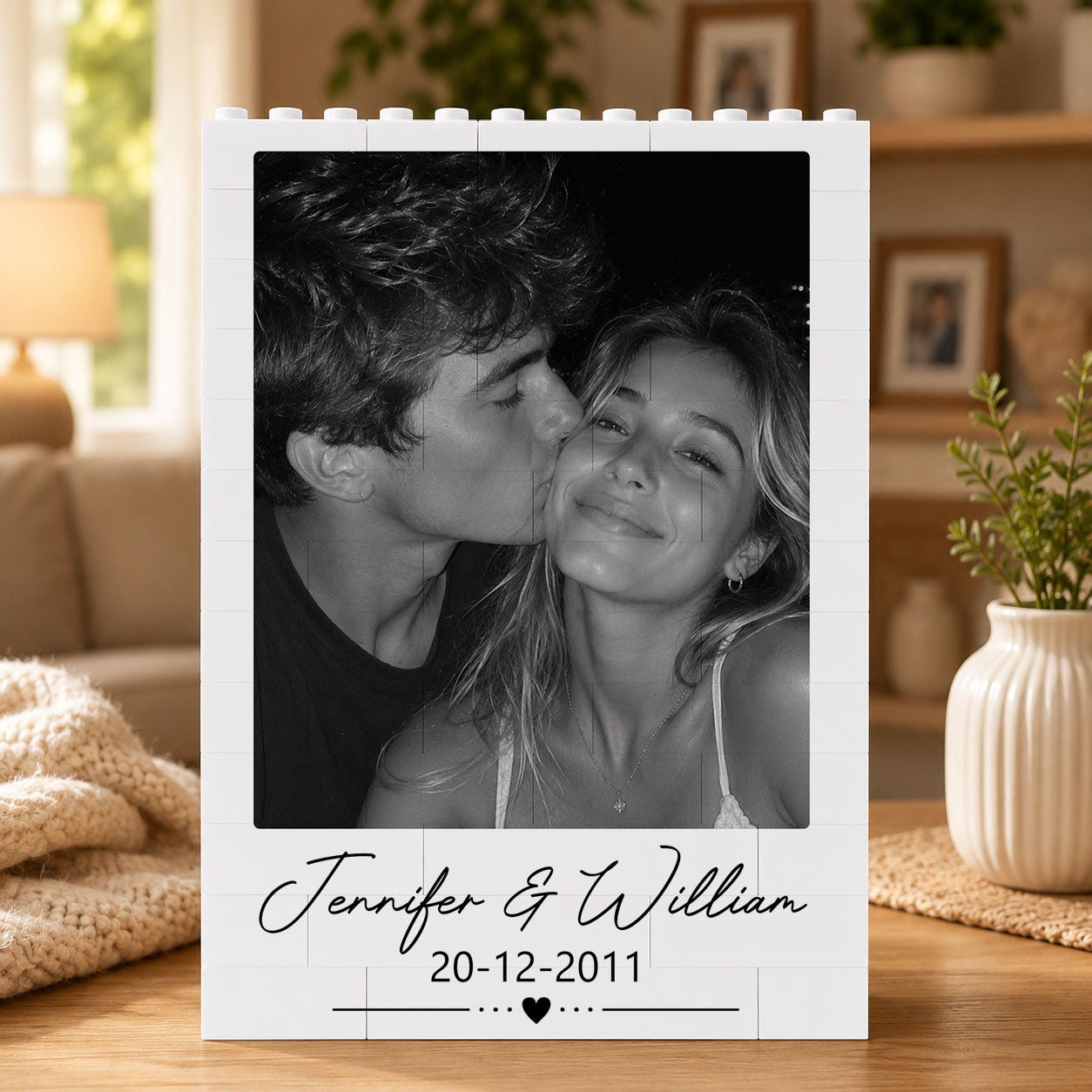 Personalized Couple Photo Building Block - Valentine Gift for Couple - Anniversary Gift