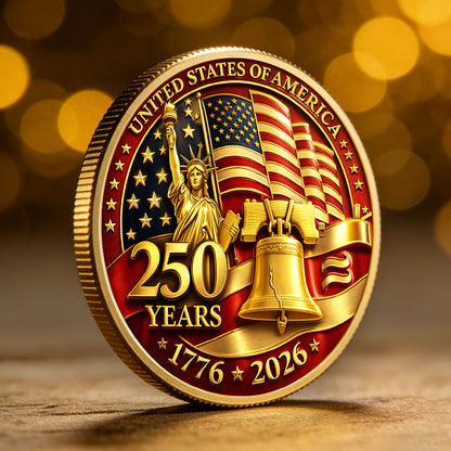 250th Anniversary United States Of America - Commemorative Challenge Coin 1776-2026