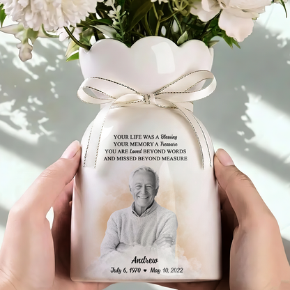 You Are Loved Beyond Words - Personalized Custom Ribbon Tie Flower Vase
