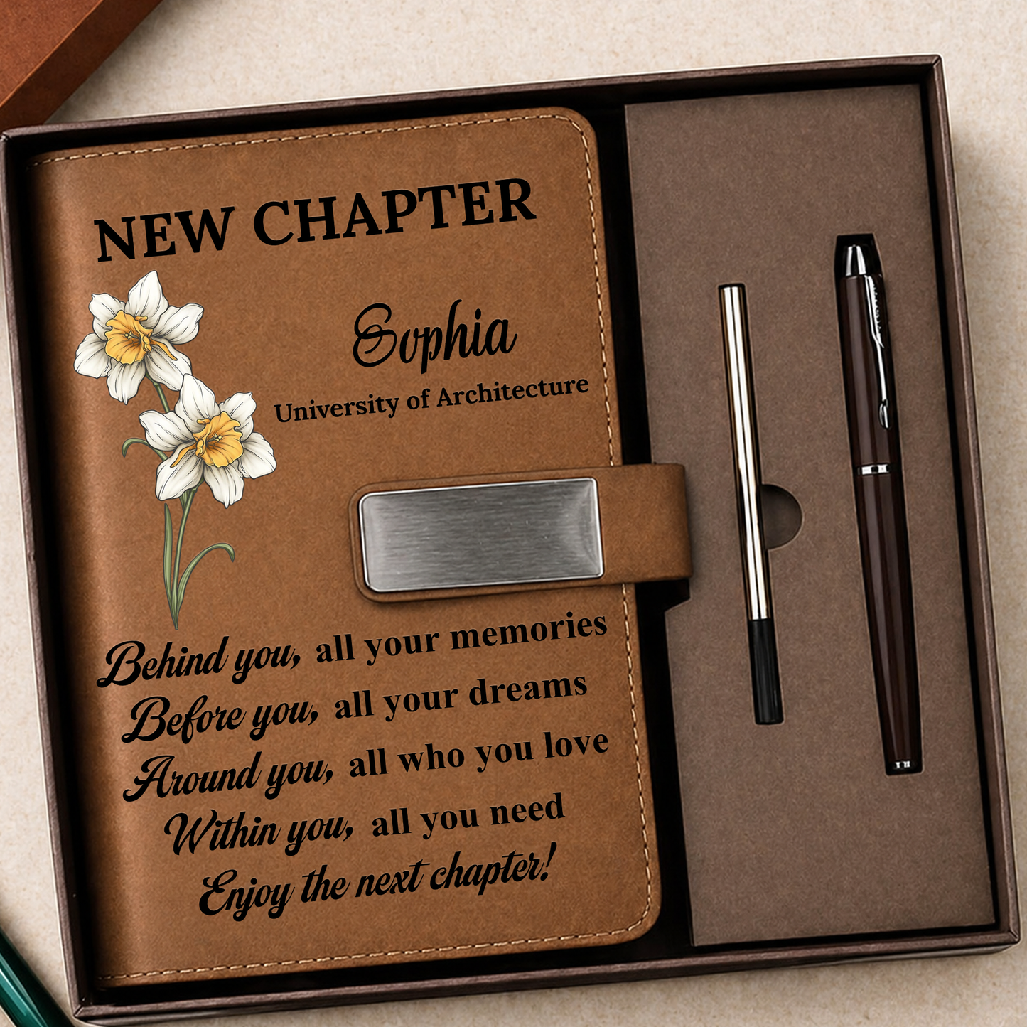 New Chapter - Personalized Leather Notebook Set