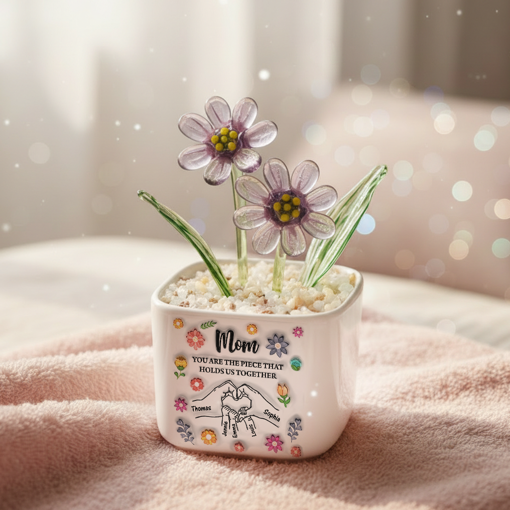 Holds Us Together Flowers - Personalized Custom Glass Everlasting Flowers
