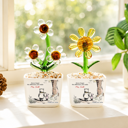Never Forget The Difference You Make Thank You Teacher - Personalized Custom Glass Everlasting Flowers
