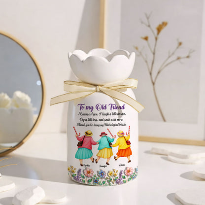 Cry A Little Less And Smile More - Personalized Custom Ribbon Tie Flower Vase
