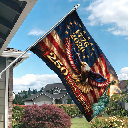 Eagle 250 Years Of Freedom Flag - Semiquincentennial Eagle Flag - Personalized House Flag