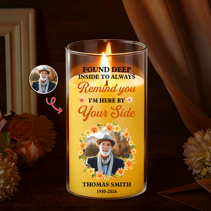 Remind You I Am Here Memorial Photo - Personalized Flameless LED Candle