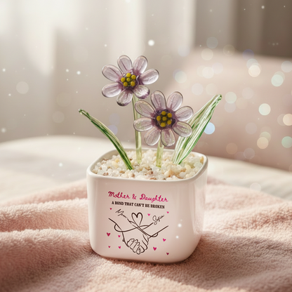 Mother And Daughter Relationship - Personalized Custom Glass Everlasting Flowers