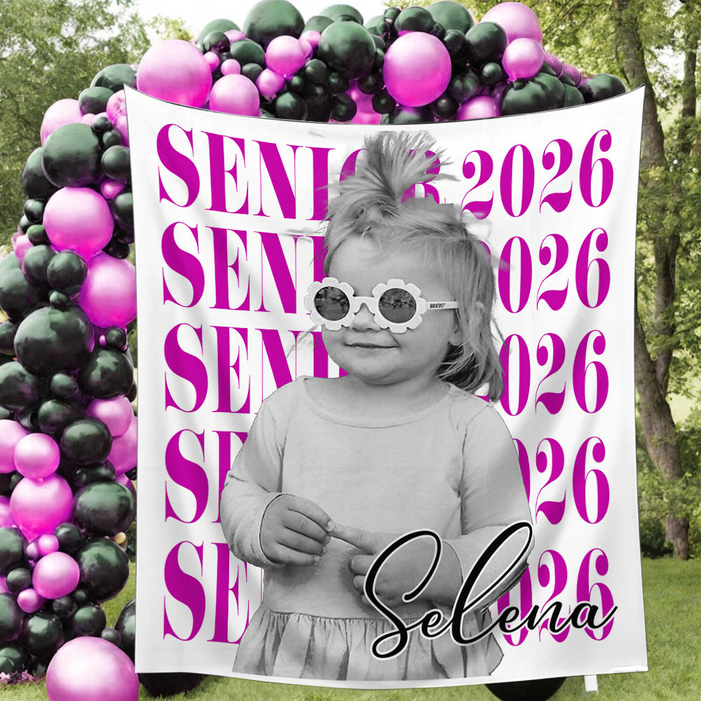 Classic Senoir Party Style Graduation Decor - Personalized Congrats Graduation Backdrop