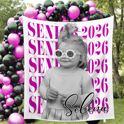 Classic Senoir Party Style Graduation Decor - Personalized Congrats Graduation Backdrop