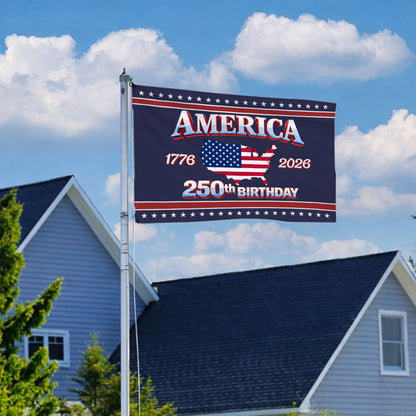 America 250 Birthday American Flag - Semiquincentennial Eagle Flag - Personalized House Flag