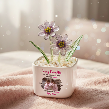 Watching Daughter Be A Mom - Personalized Custom Glass Everlasting Flowers