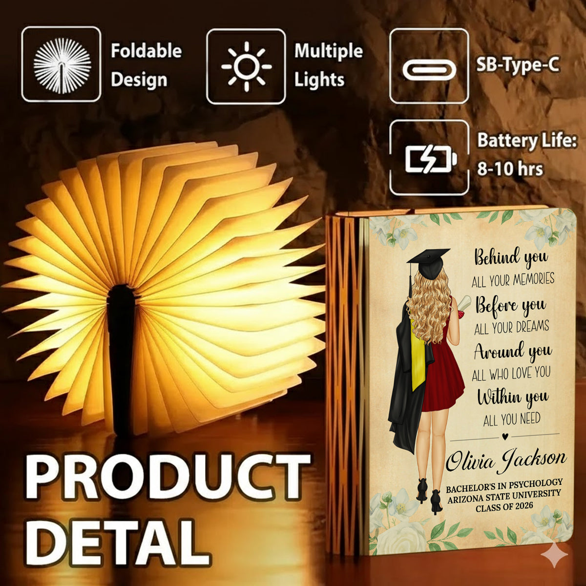 Librairie Reading Girl - Lampe livre personnalisée - Amoureux des livres