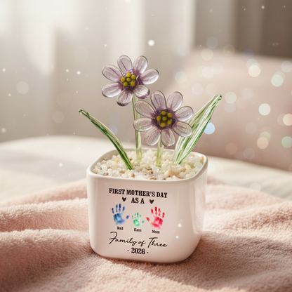 First Mother Day - Personalized Custom Glass Everlasting Flowers