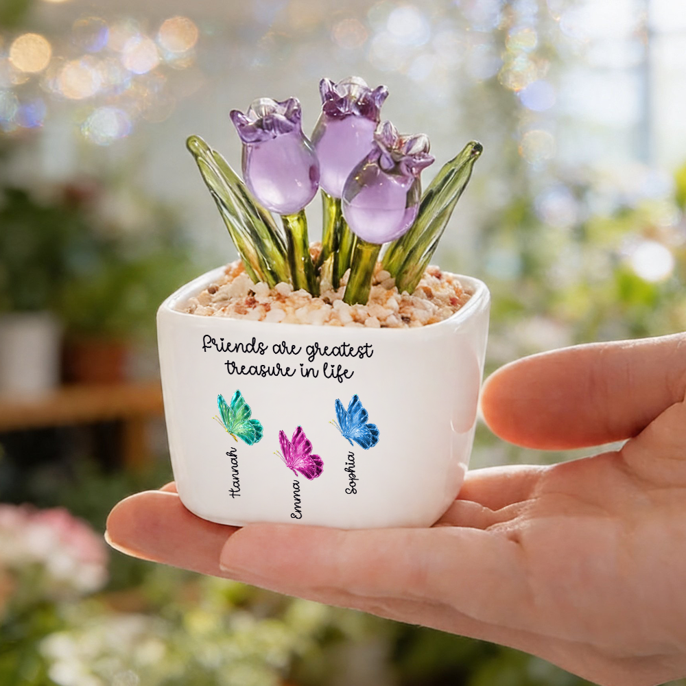 Friends Forever - Personalized Custom Glass Everlasting Flowers