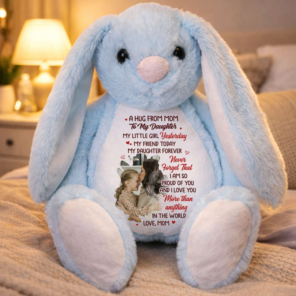 A Hug From Mom Happy Mother's Day - Personalized Custom Bunny Plush