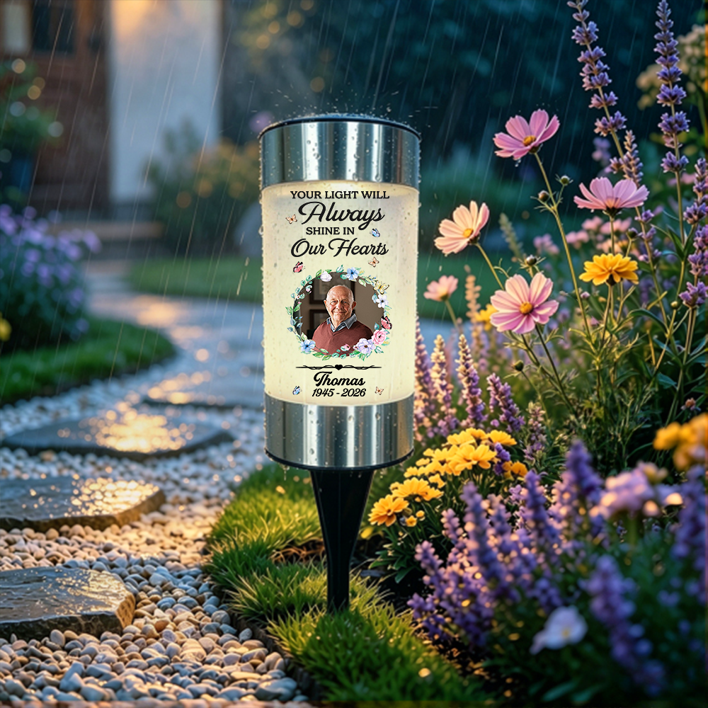 Forever Loved Solar Garden Light - Personalized Memorial Sympathy Gifts For Loss Of Mom, Dad