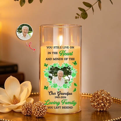 In Loving Memories Custom Memorial Candle - Personalized Flameless LED Candle