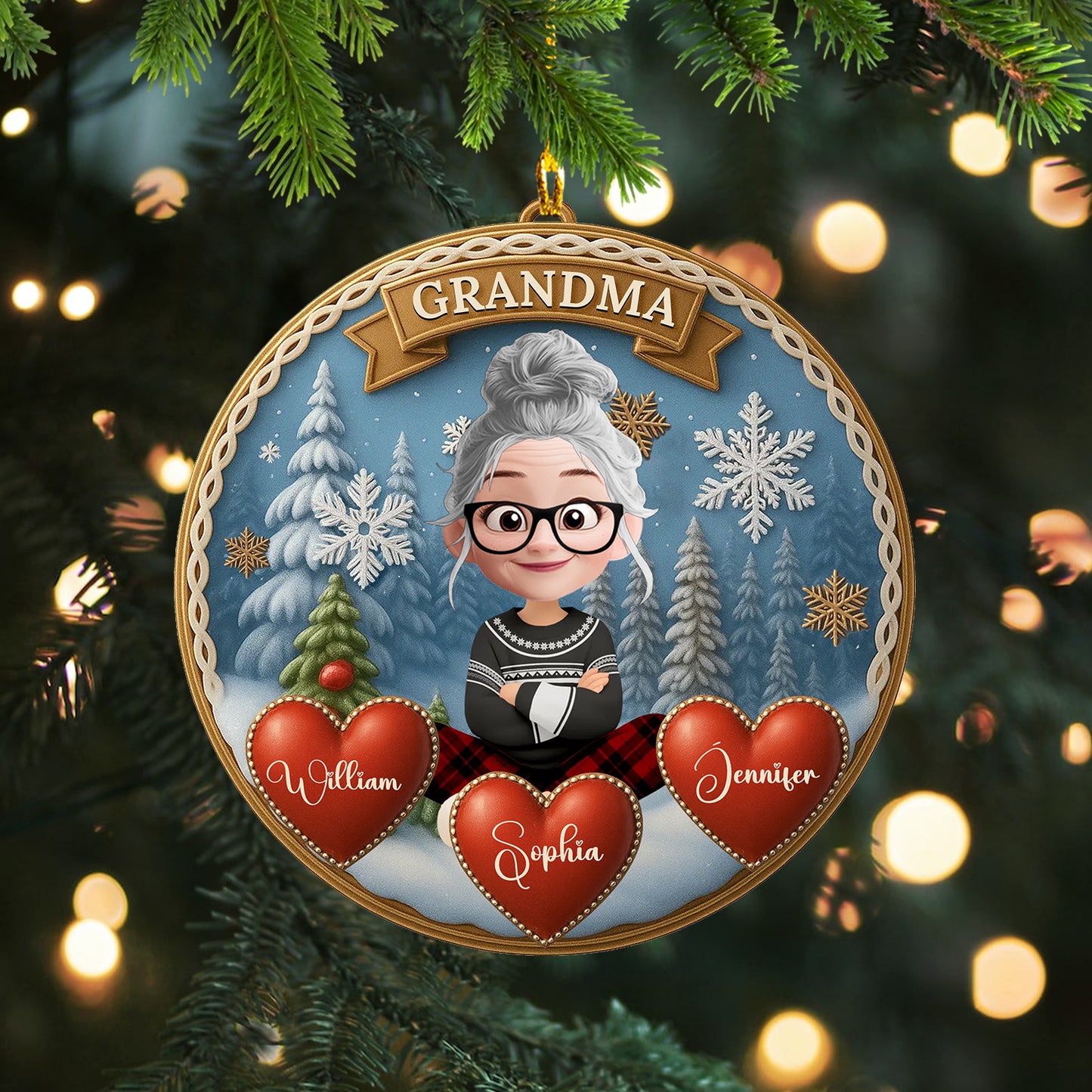 Santa Grandma Christmas 2025 - Personalized Acrylic Ornament