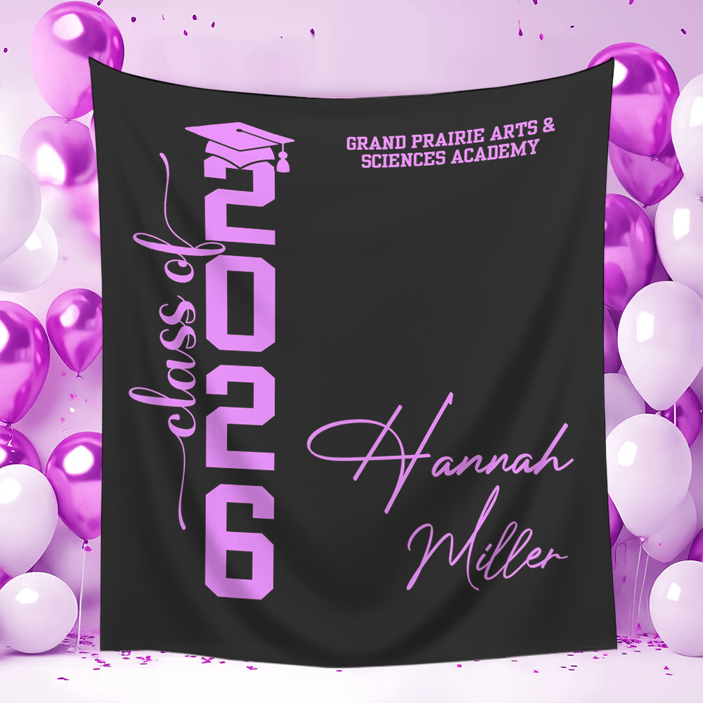 Classic Grad Party Style Graduation Decor - Personalized Congrats Graduation Backdrop