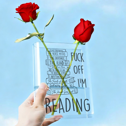I'm Reading Funnny Custom Book Name - Personalized Acrylic Book Vase