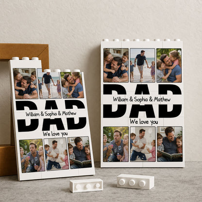 Dad We Love You Custom Photo Building Blocks for Dad - Father's Day Gifts