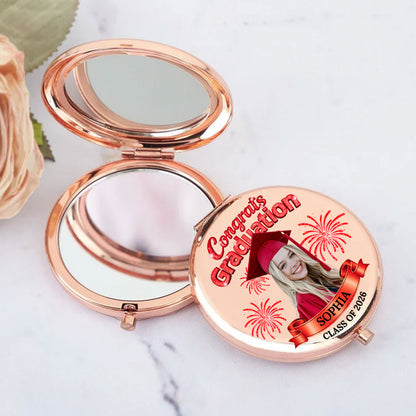 Congrats Graduation - Personalized Custom 3D Effect Compact Mirror