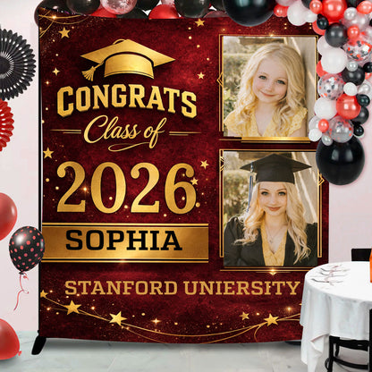 Class of 2026 Custom Graduation Party Backdrop - Personalized Congrats Graduation Backdrop