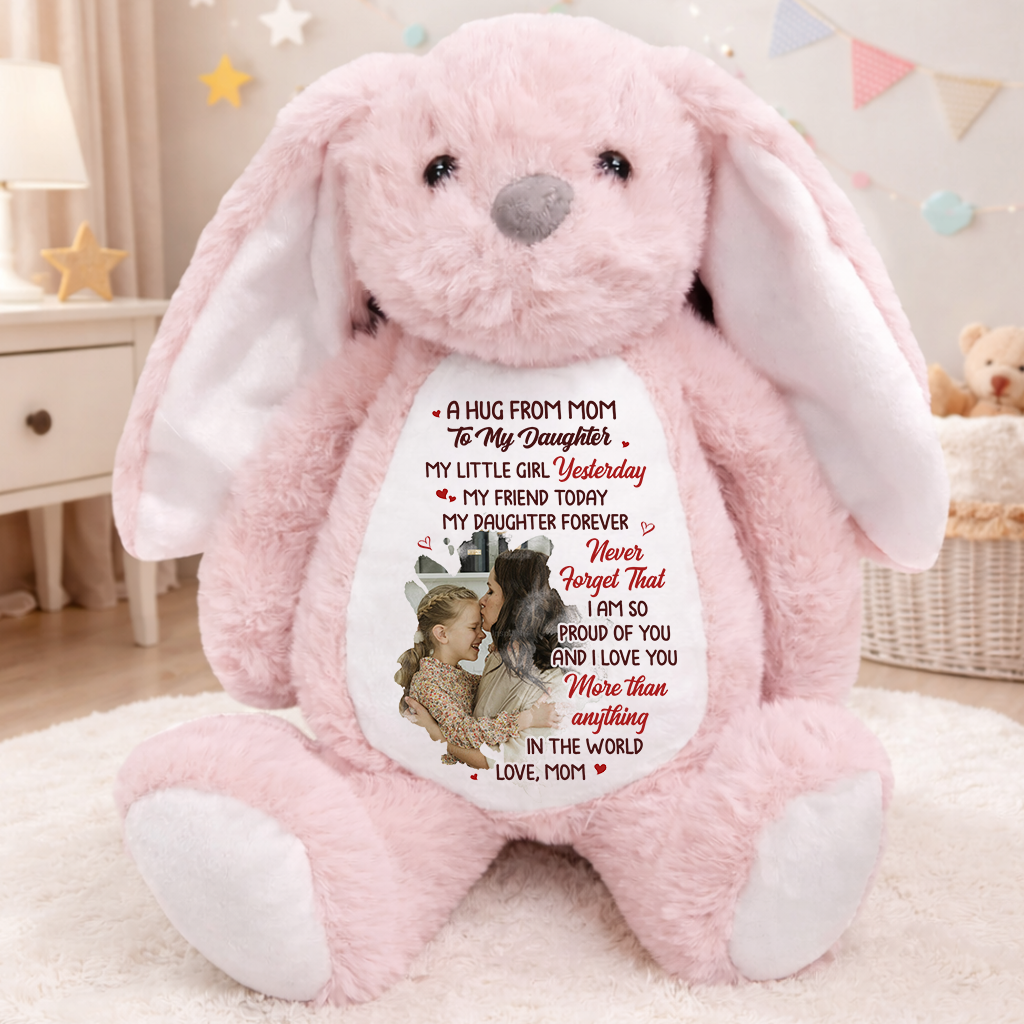 A Hug From Mom Happy Mother's Day - Personalized Custom Bunny Plush
