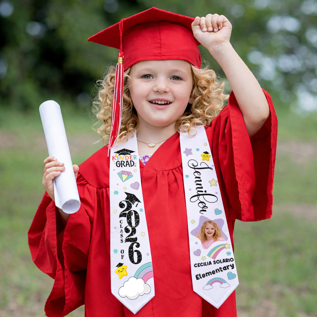 Star Class of 2026 Kids Stoles Sash - Personalized Kids Graduation Stole