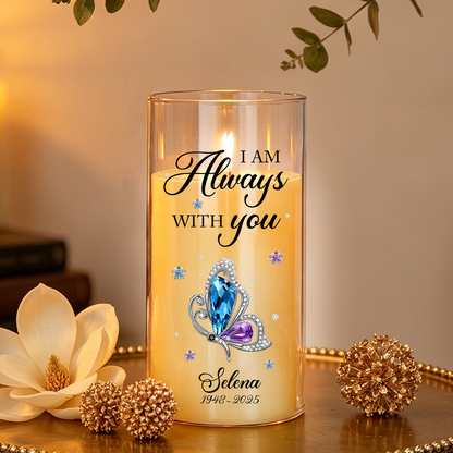Custom Photo Memorial Always Loved Never Forgotten - Personalized Flameless LED Candle