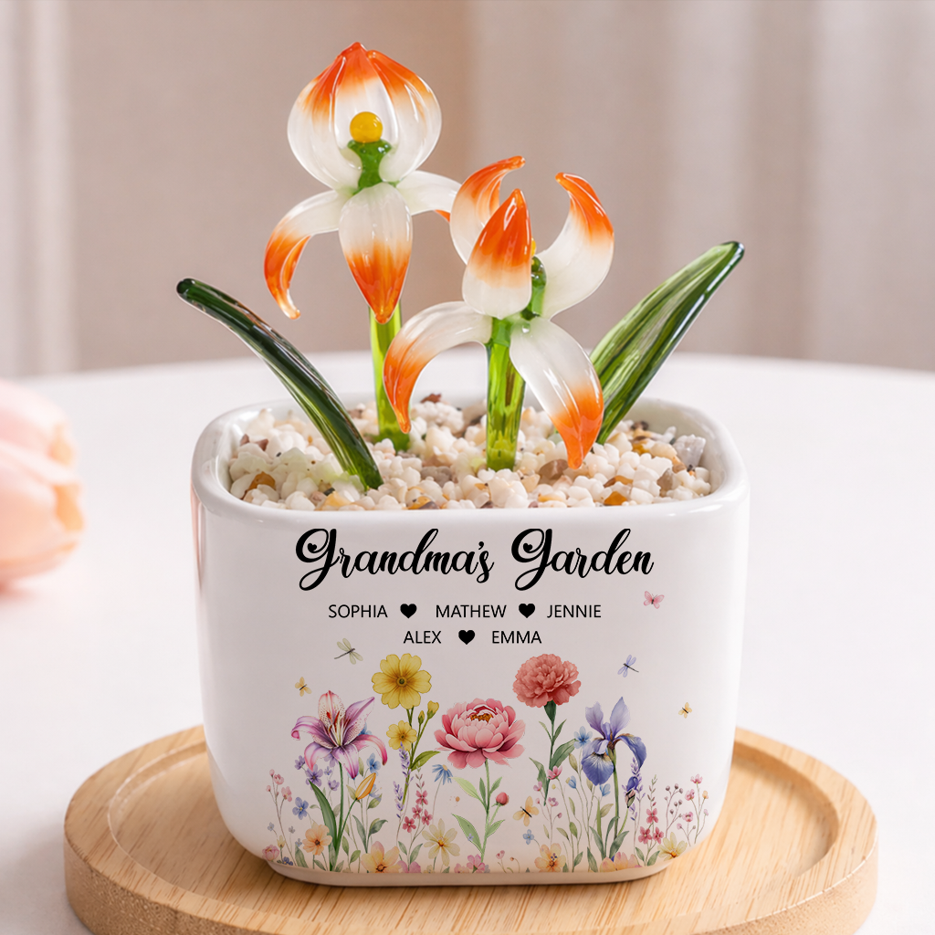 Grandma's Garden Floral - Personalized Custom Glass Everlasting Flowers