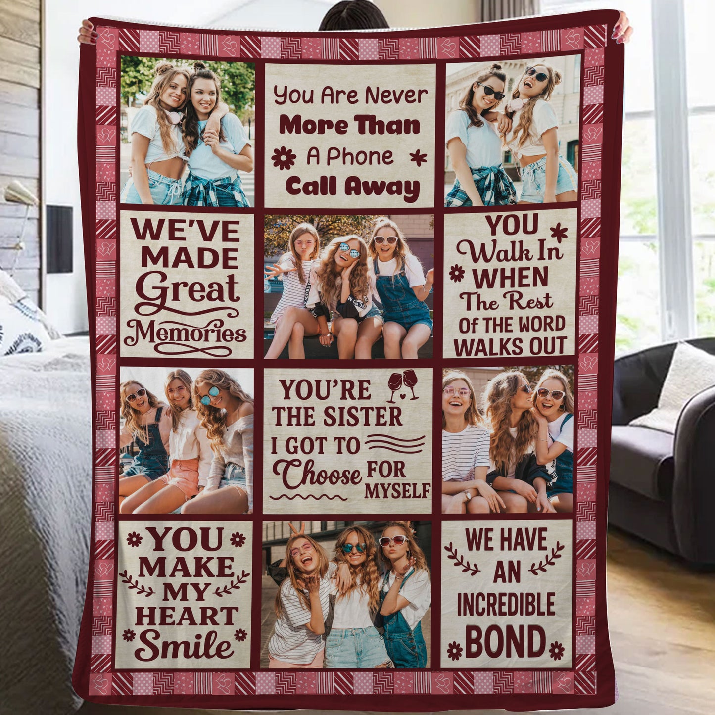 You Make My Heart Smile Bestie Big Heart - Personalized Custom Blanket