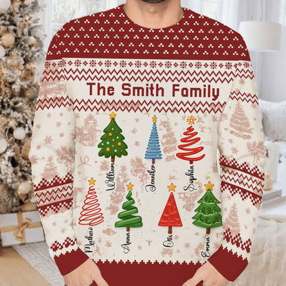 Family Tree Ugly Sweater - Unisex Wool Jumper - Christmas Gift