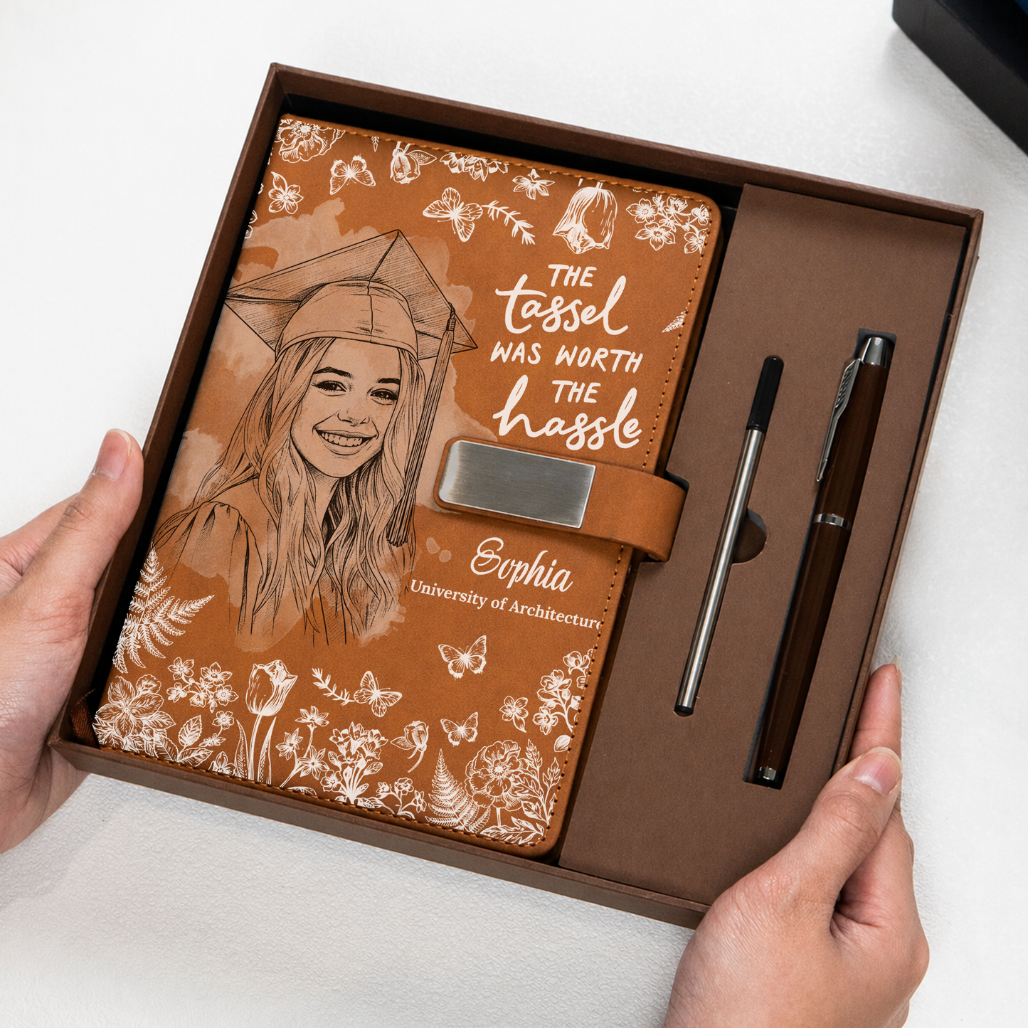 Tassel Worth The Hassle - Personalized Leather Notebook Set